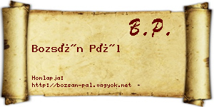 Bozsán Pál névjegykártya