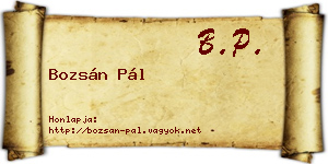 Bozsán Pál névjegykártya