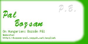 pal bozsan business card