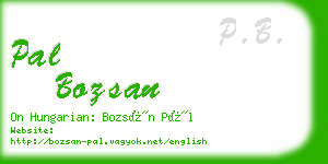 pal bozsan business card